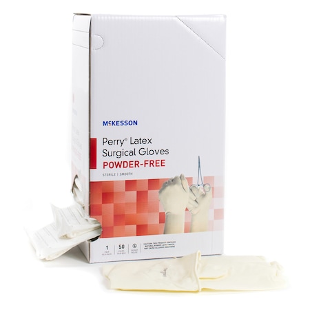 Mckesson Disposable Gloves, Latex, 7 1/2, 100 PK, Cream 20-1075N